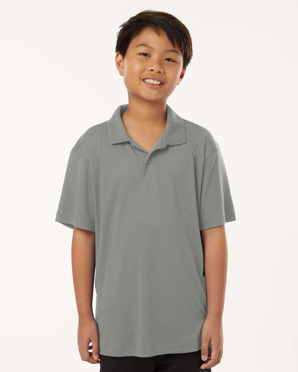 Youth Pro-Lock Performance Polo - OnModelFront - B00696592 - Greystone