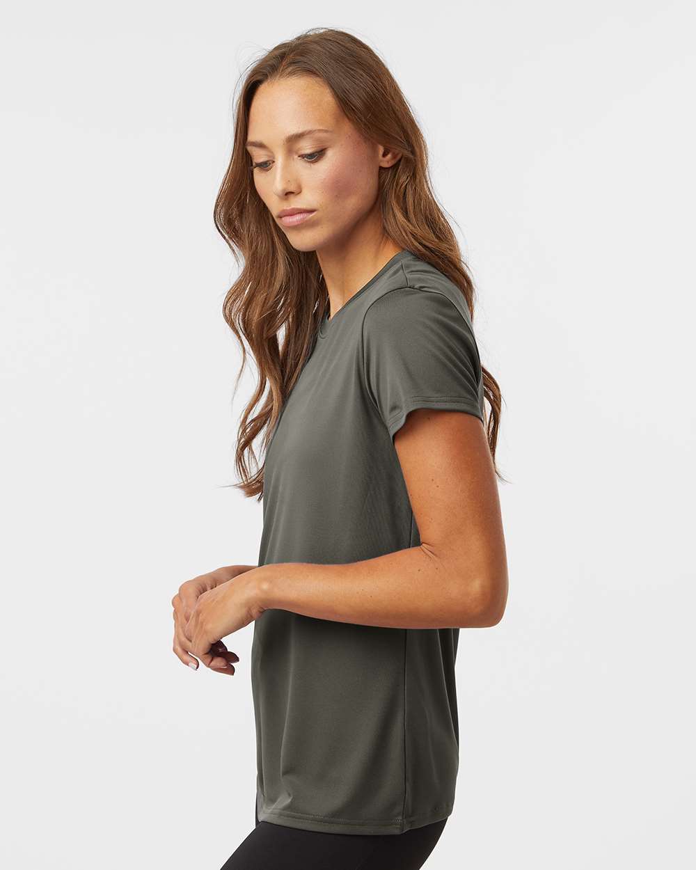 Women's Pro-Lock Performance T-Shirt - OnModelSide - B00796593 - Charcoal