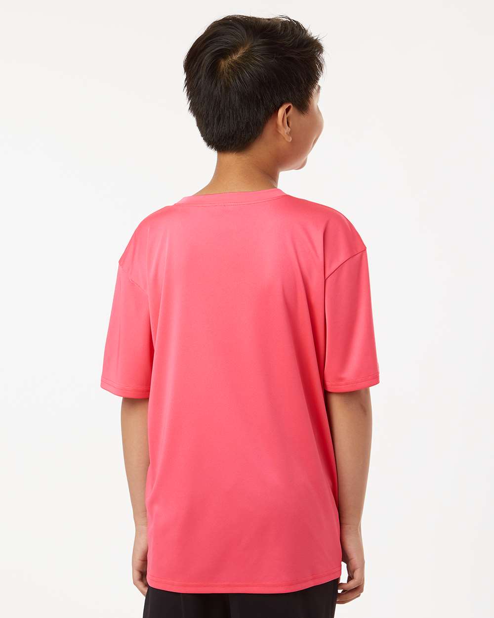 Youth Pro-Lock Performance T-Shirt - OnModelBack - B00896302 - Bright Pink