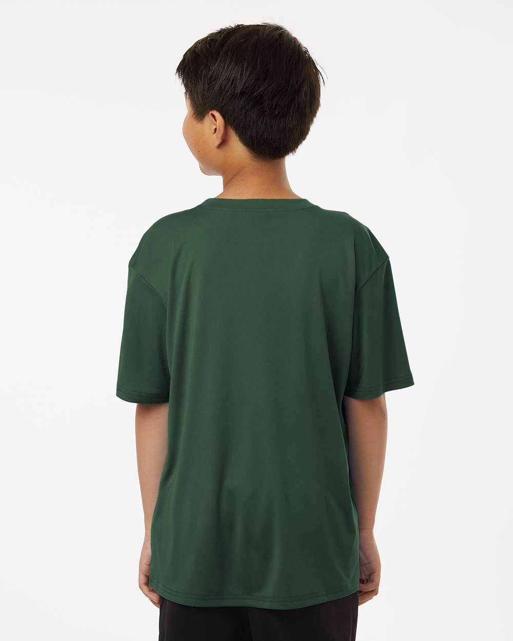 Youth Pro-Lock Performance T-Shirt - OnModelBack - B00896542 - Forest Green