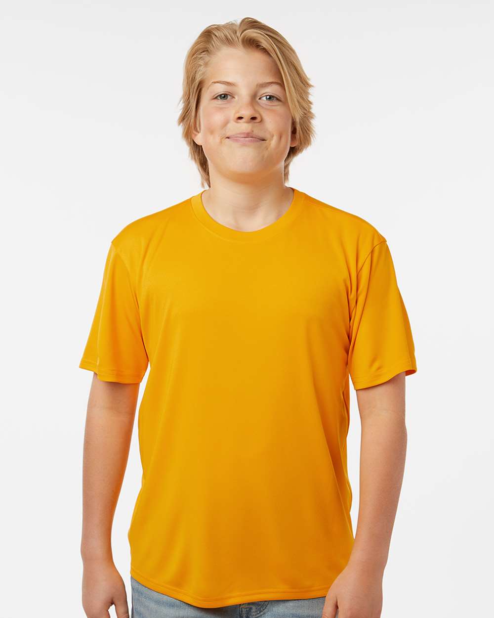 Youth Pro-Lock Performance T-Shirt - OnModelFront - B00896122 - Gold