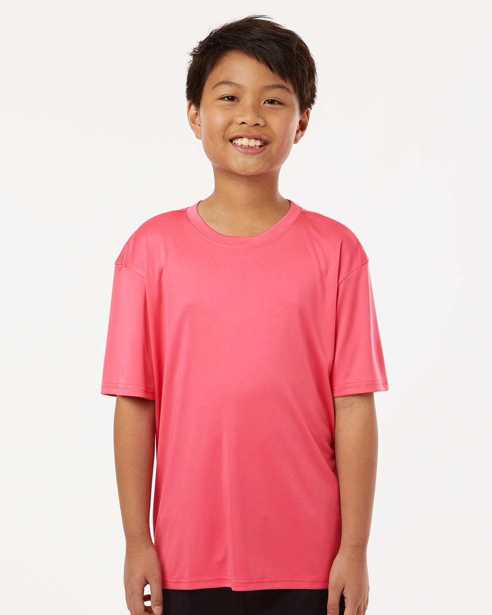 Youth Pro-Lock Performance T-Shirt - OnModelFront - B00896302 - Bright Pink