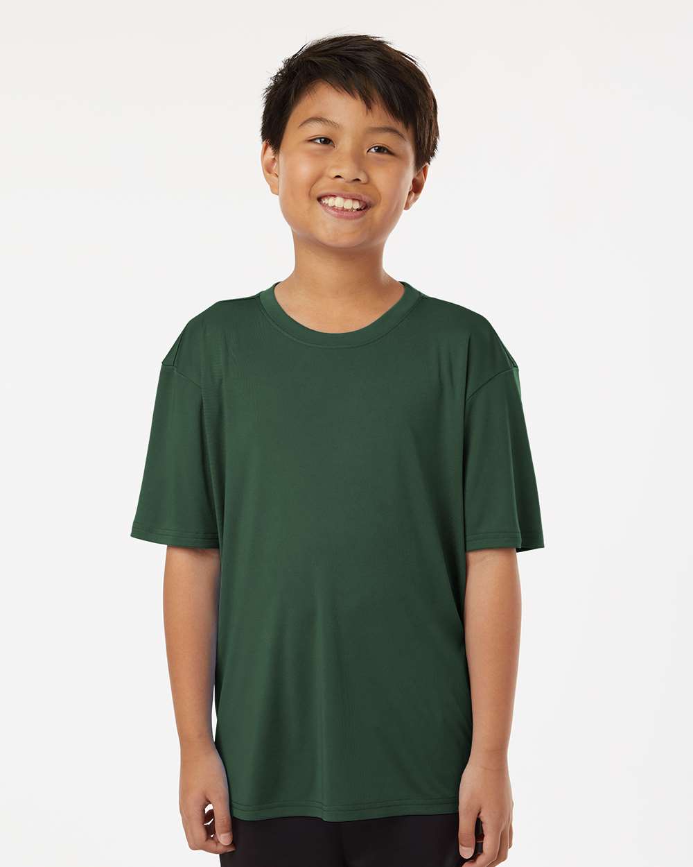 Youth Pro-Lock Performance T-Shirt - OnModelFront - B00896542 - Forest Green