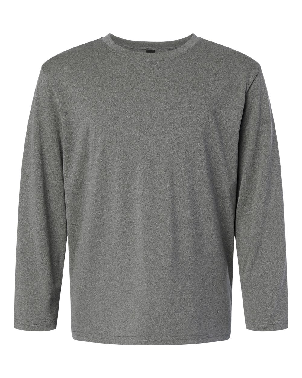 Youth Pro-Lock Performance Long Sleeve T-Shirt - Front - B00996112 - Heather Granite