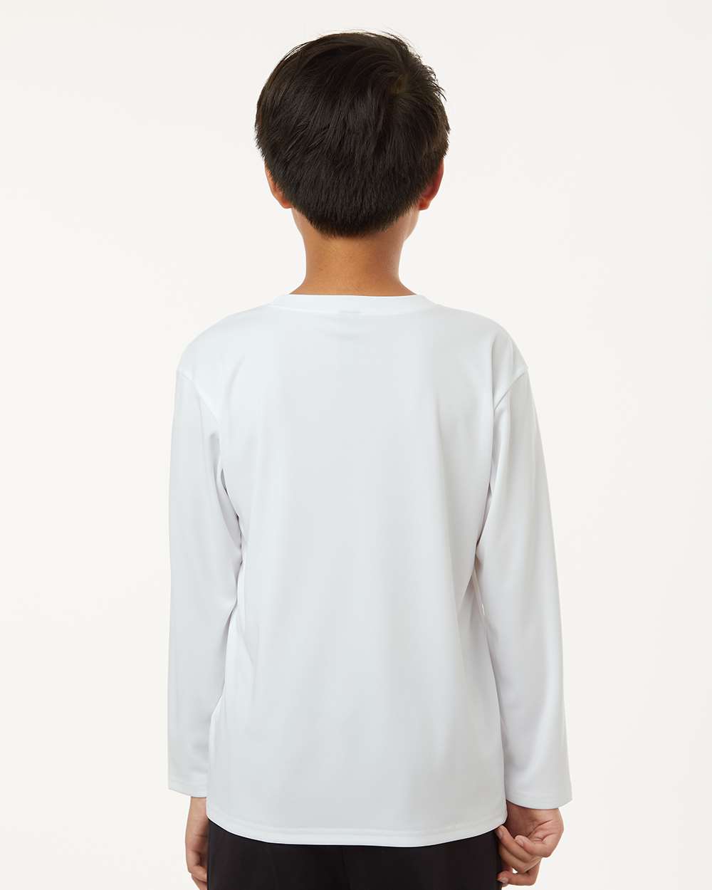Youth Pro-Lock Performance Long Sleeve T-Shirt - OnModelBack - B00996002 - White