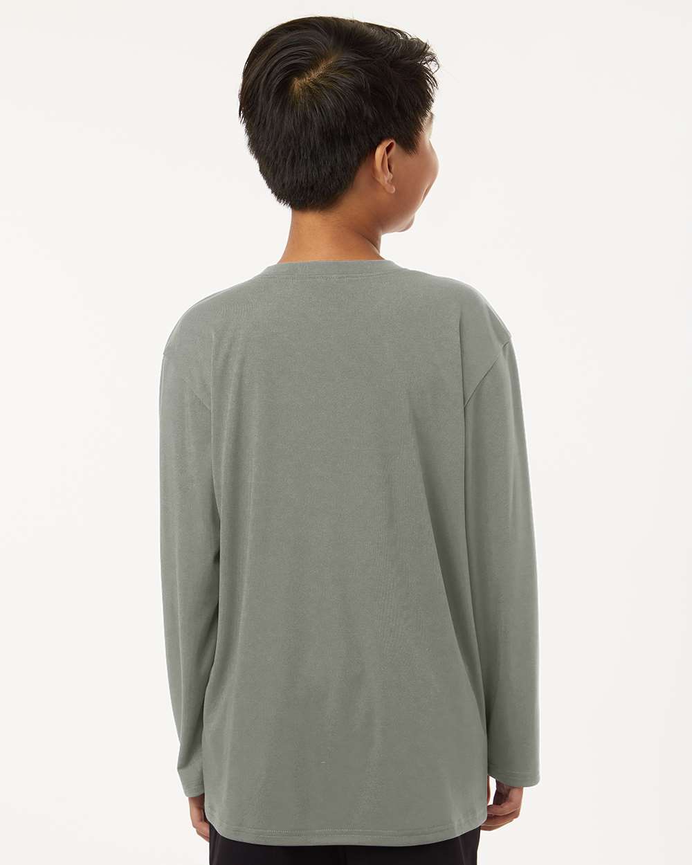 Youth Pro-Lock Performance Long Sleeve T-Shirt - OnModelBack - B00996102 - Greystone