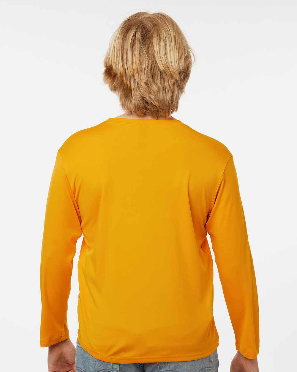 Youth Pro-Lock Performance Long Sleeve T-Shirt - OnModelBack - B00996122 - Gold