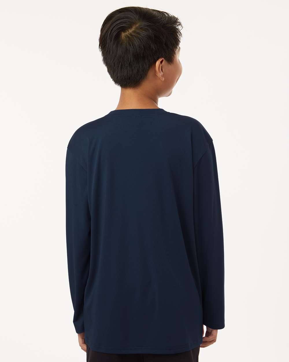 Youth Pro-Lock Performance Long Sleeve T-Shirt - OnModelBack - B00996132 - Navy
