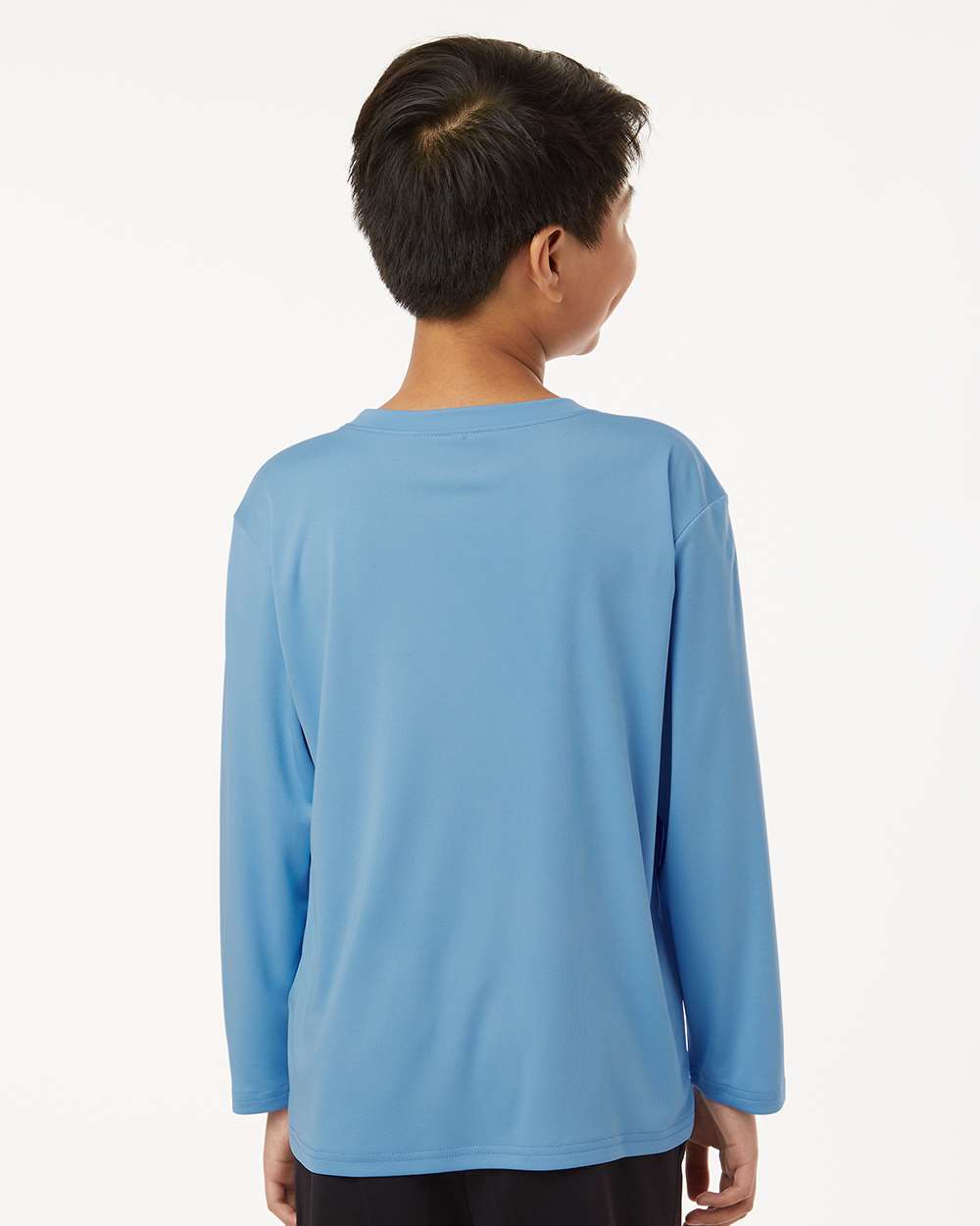 Youth Pro-Lock Performance Long Sleeve T-Shirt - OnModelBack - B00996252 - Carolina Blue