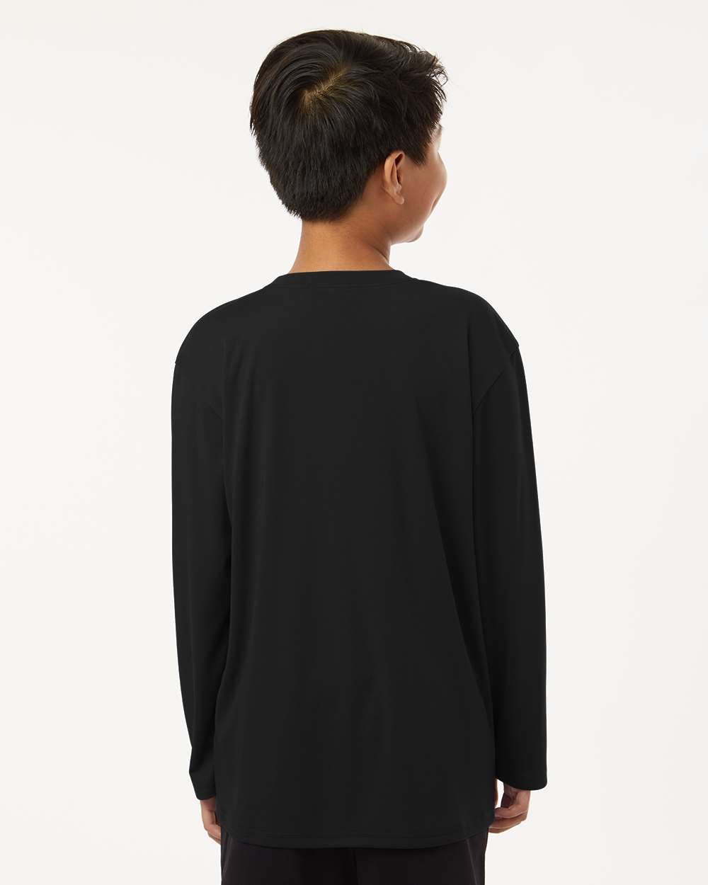 Youth Pro-Lock Performance Long Sleeve T-Shirt - OnModelBack - B00996502 - Black