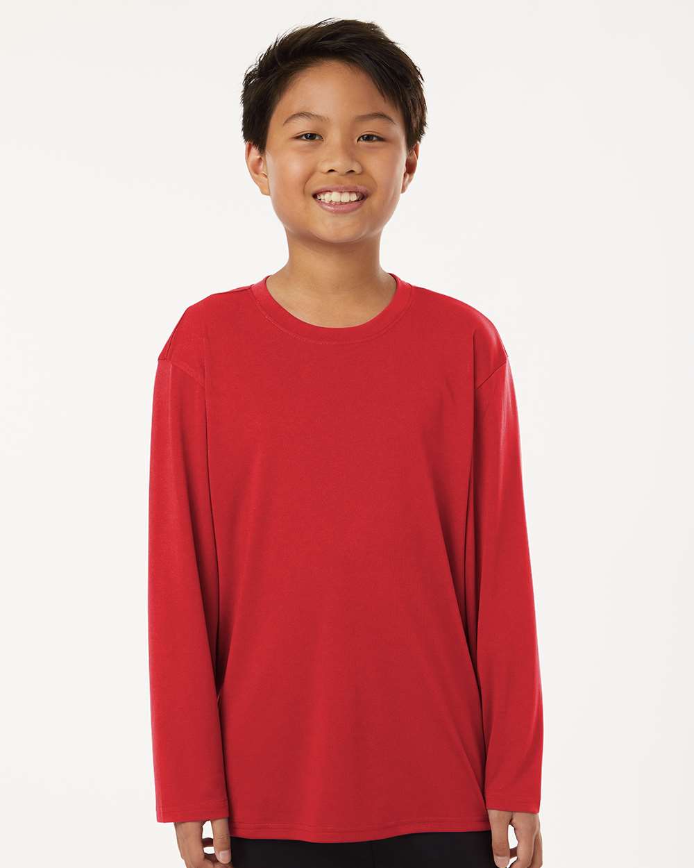 Youth Pro-Lock Performance Long Sleeve T-Shirt - OnModelFront - B00996702 - Red