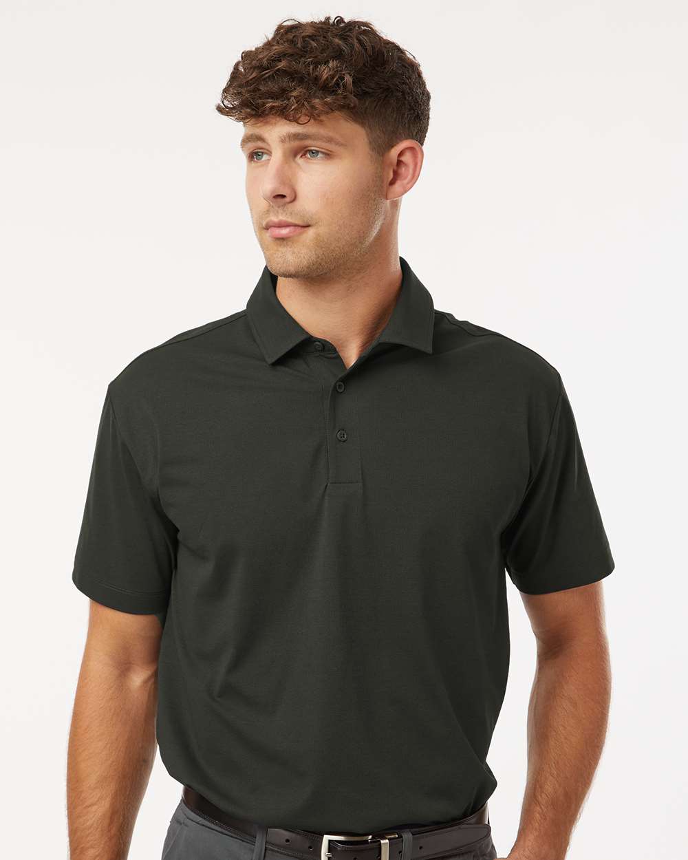 Men's Pro-Flex Sorona® Polo - OnModelFront - B01496102 - Smoke
