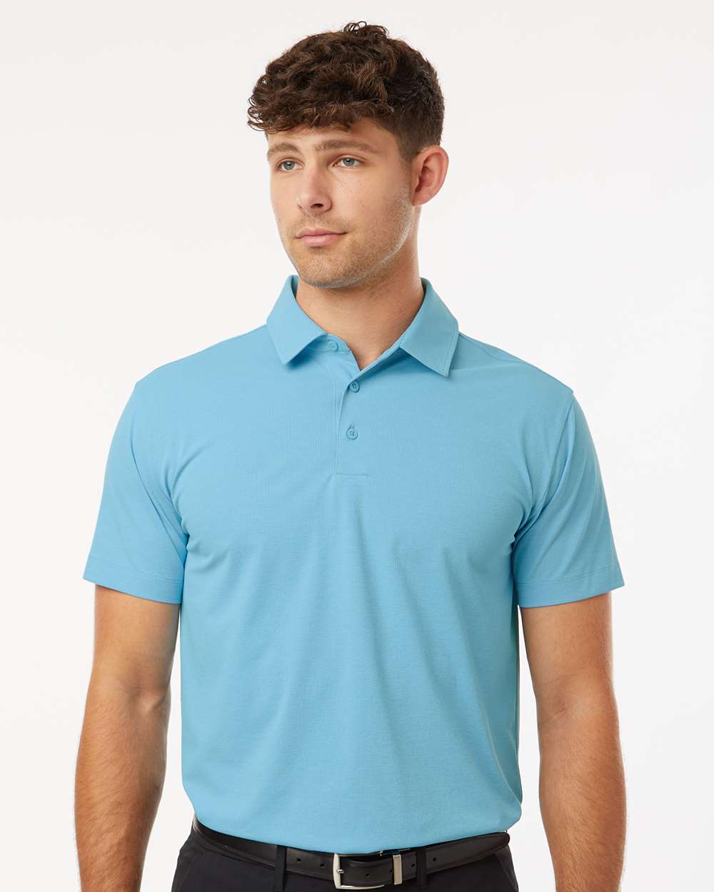 Men's Pro-Flex Sorona® Polo - OnModelFront - B01496252 - Cloud Blue