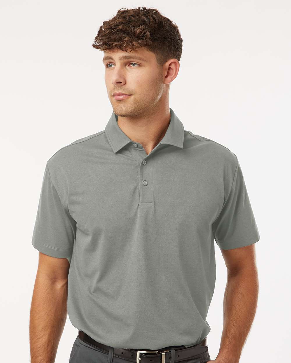 Men's Pro-Flex Sorona® Polo - OnModelFront - B01496592 - Greystone