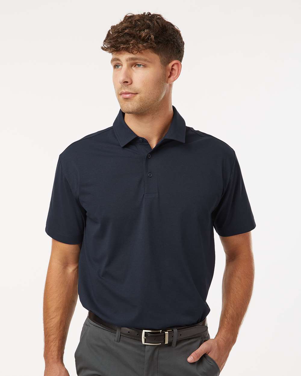Men's Pro-Flex Sorona® Polo - OnModelFront - B01496652 - Navy