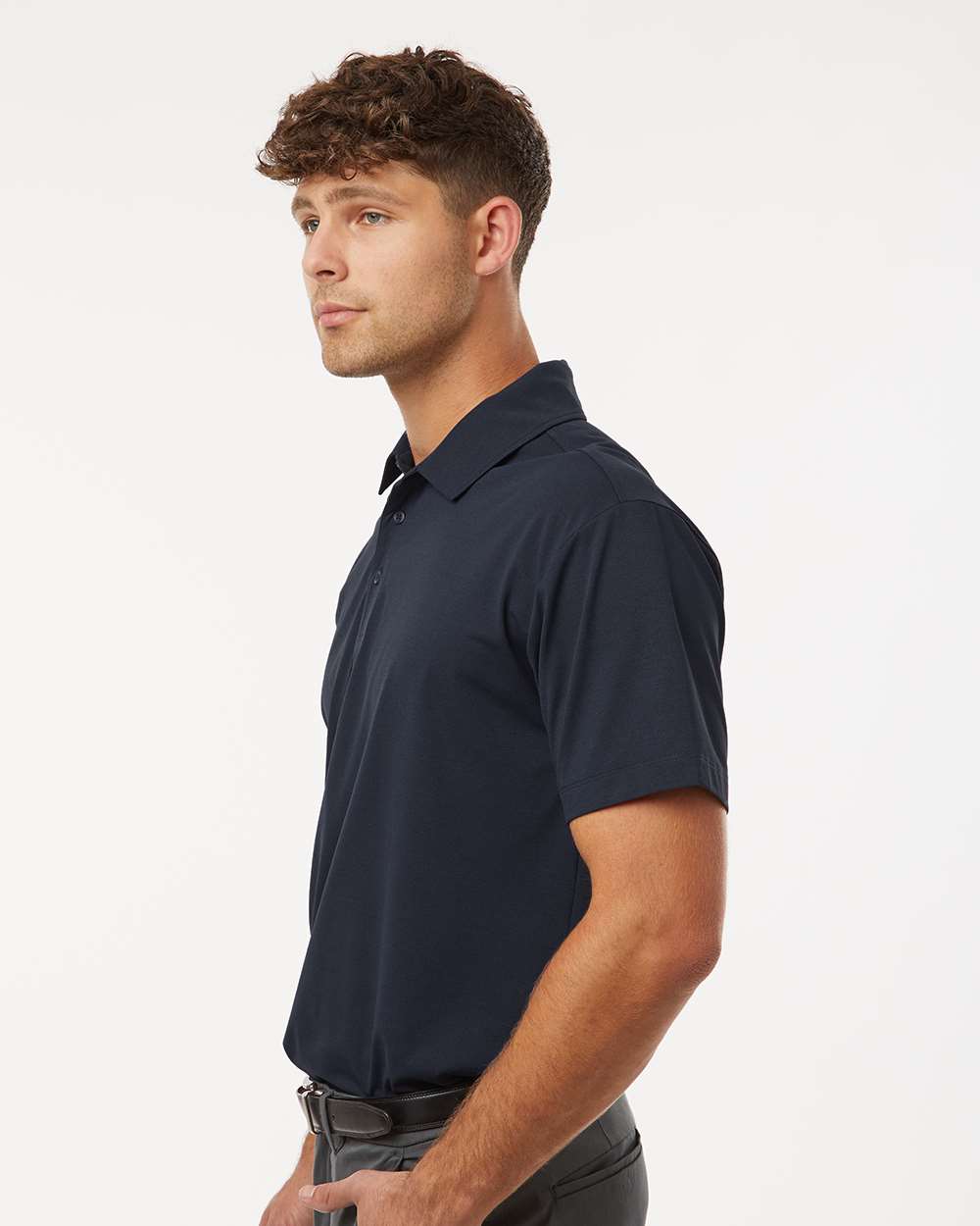 Men's Pro-Flex Sorona® Polo - OnModelSide - B01496652 - Navy