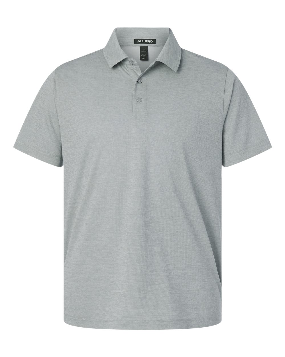 Men's Performance Mélange Polo - Front - B01696002 - Silver Melange