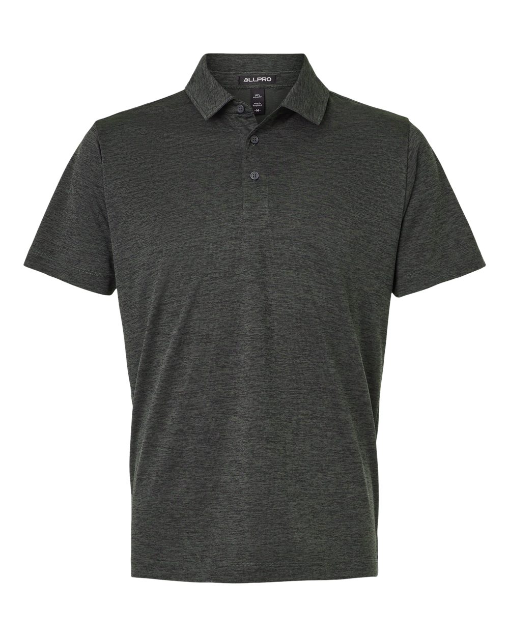 Men's Performance Mélange Polo - Front - B01696502 - Black Melange