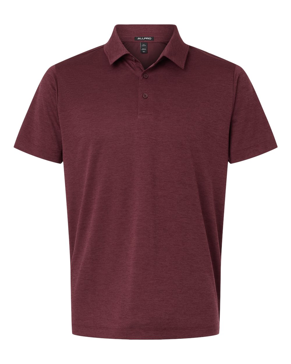 Men's Performance Mélange Polo - Front - B01696532 - Maroon Melange