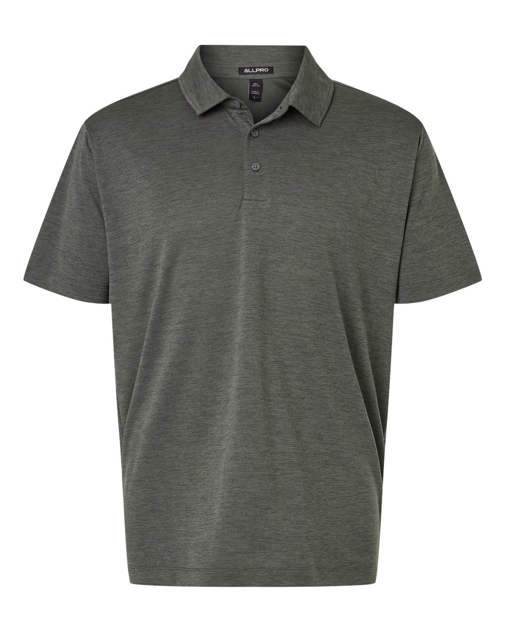 Men's Performance Mélange Polo - Front - B01696592 - Charcoal Melange