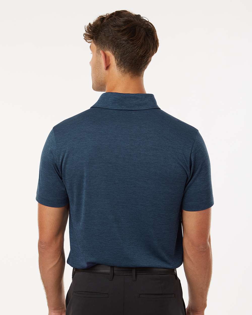 Men's Performance Mélange Polo - OnModelBack - B01696652 - Navy Melange