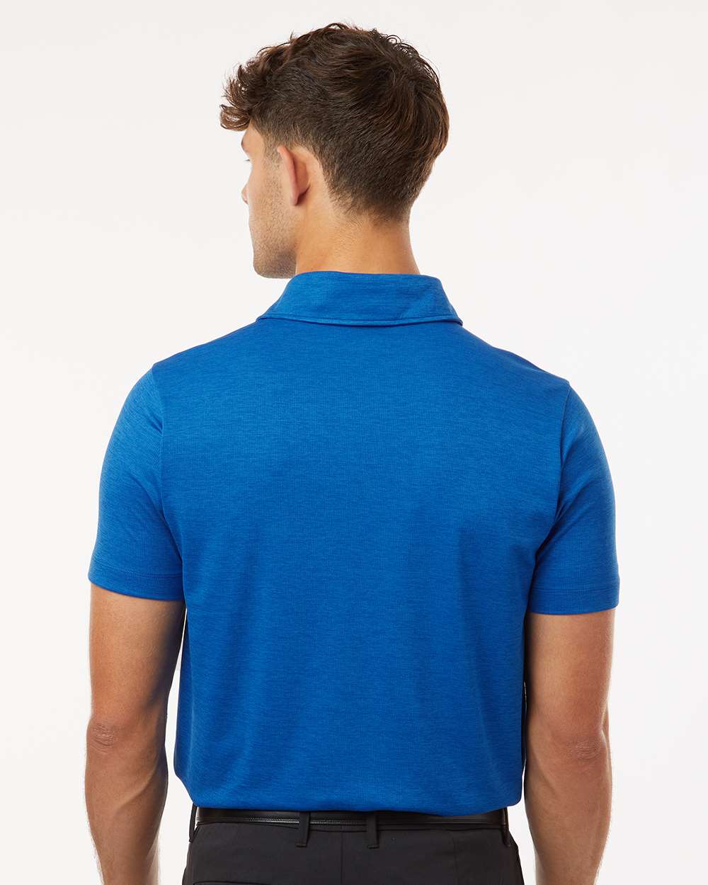 Men's Performance Mélange Polo - OnModelBack - B01696752 - Royal Melange