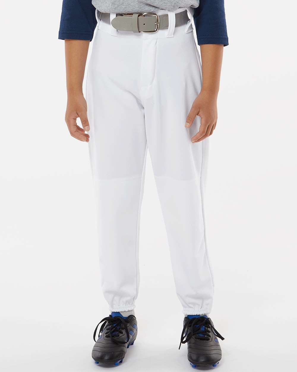Youth Baseball Pants - OnModelFront - B40585001 - White