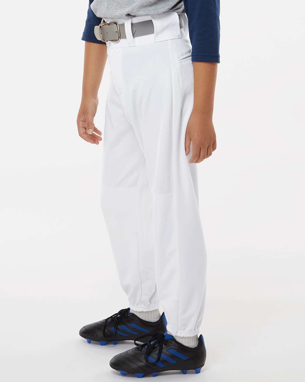 Youth Baseball Pants - OnModelSide - B40585001 - White
