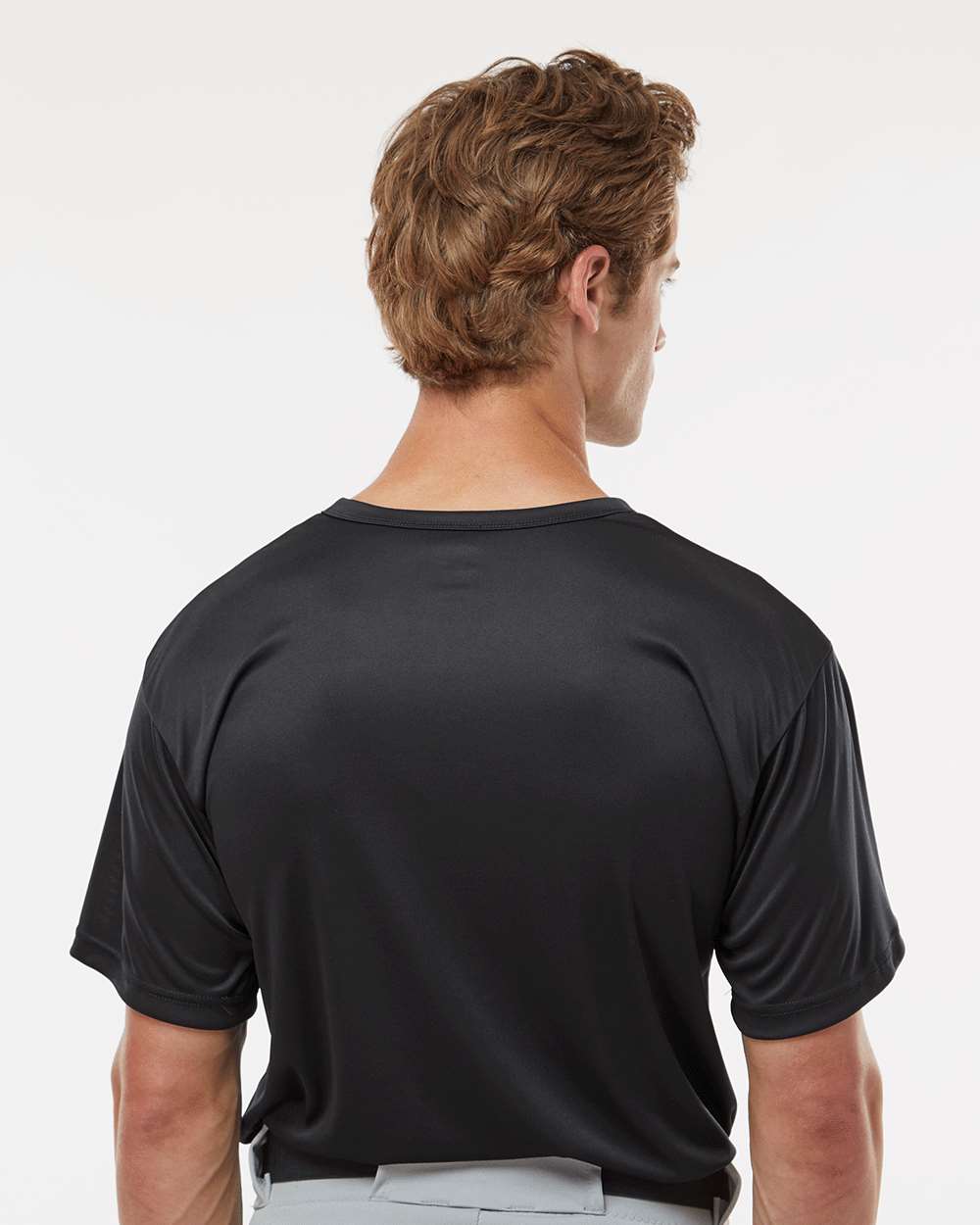 Men's B-Core Placket Jersey - OnModelBack - B03985503 - Black