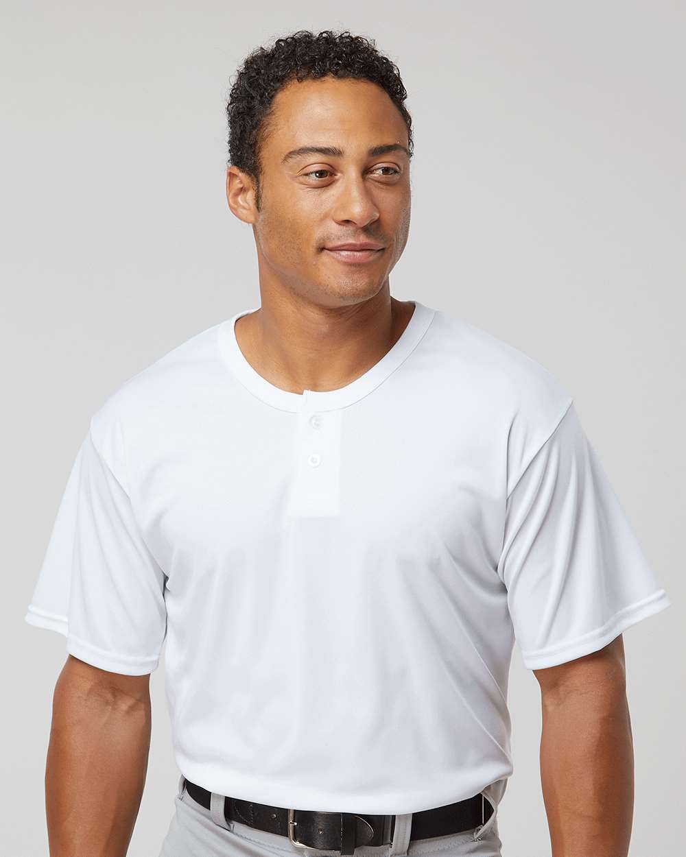 Men's B-Core Placket Jersey - OnModelFront - B03985003 - White