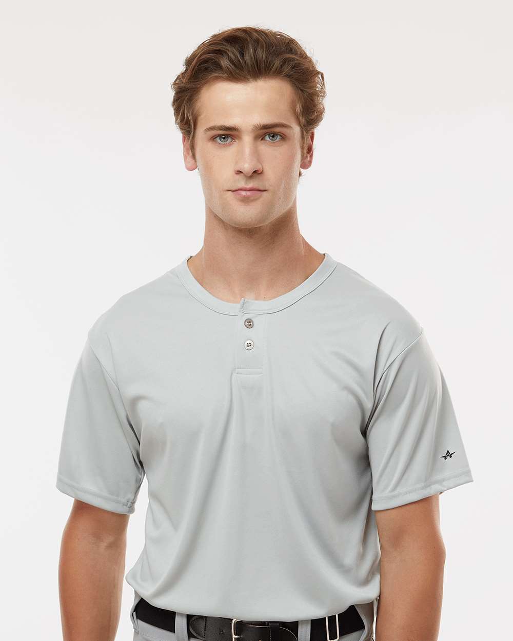 Men's B-Core Placket Jersey - OnModelFront - B03985353 - Silver