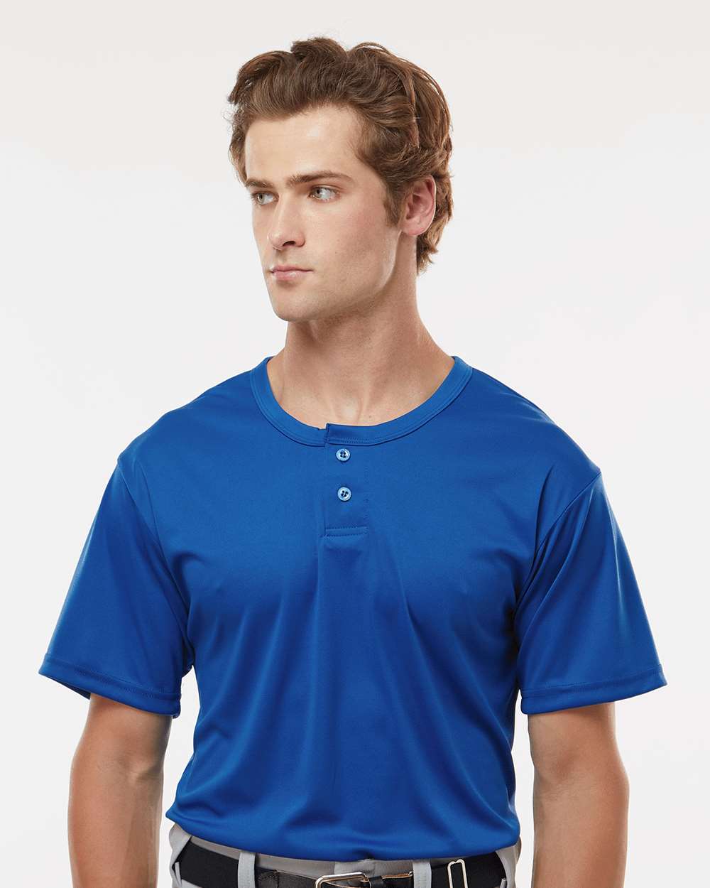 Men's B-Core Placket Jersey - OnModelFront - B03985753 - Royal