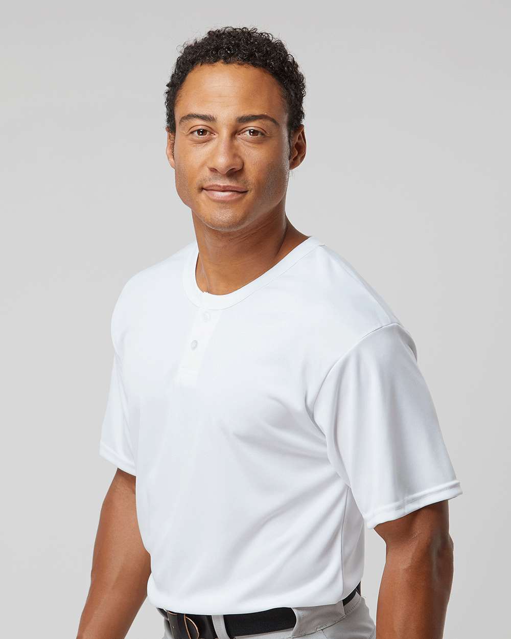 Men's B-Core Placket Jersey - OnModelSide - B03985003 - White