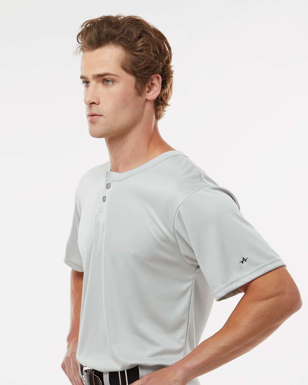 Men's B-Core Placket Jersey - OnModelSide - B03985353 - Silver