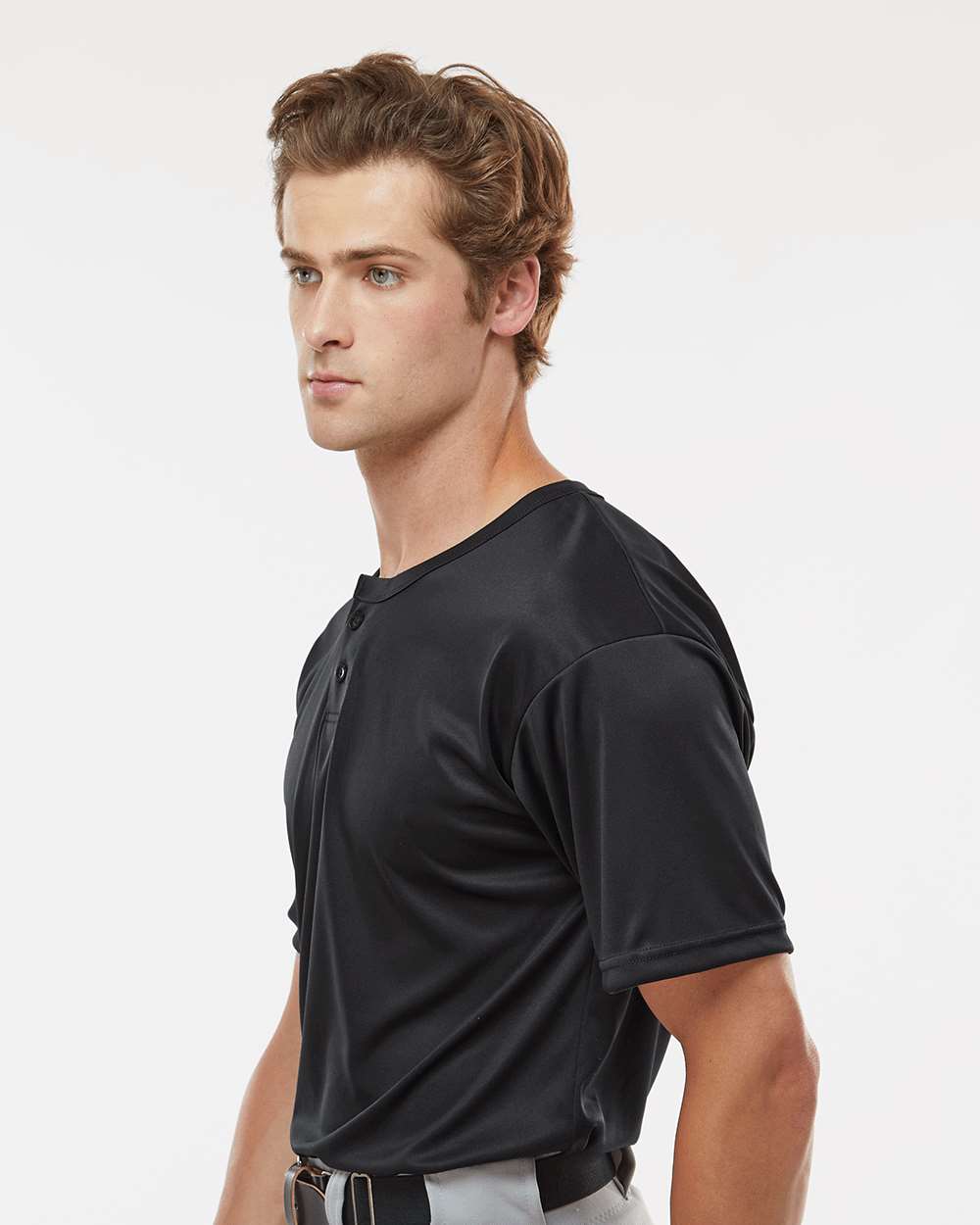 Men's B-Core Placket Jersey - OnModelSide - B03985503 - Black