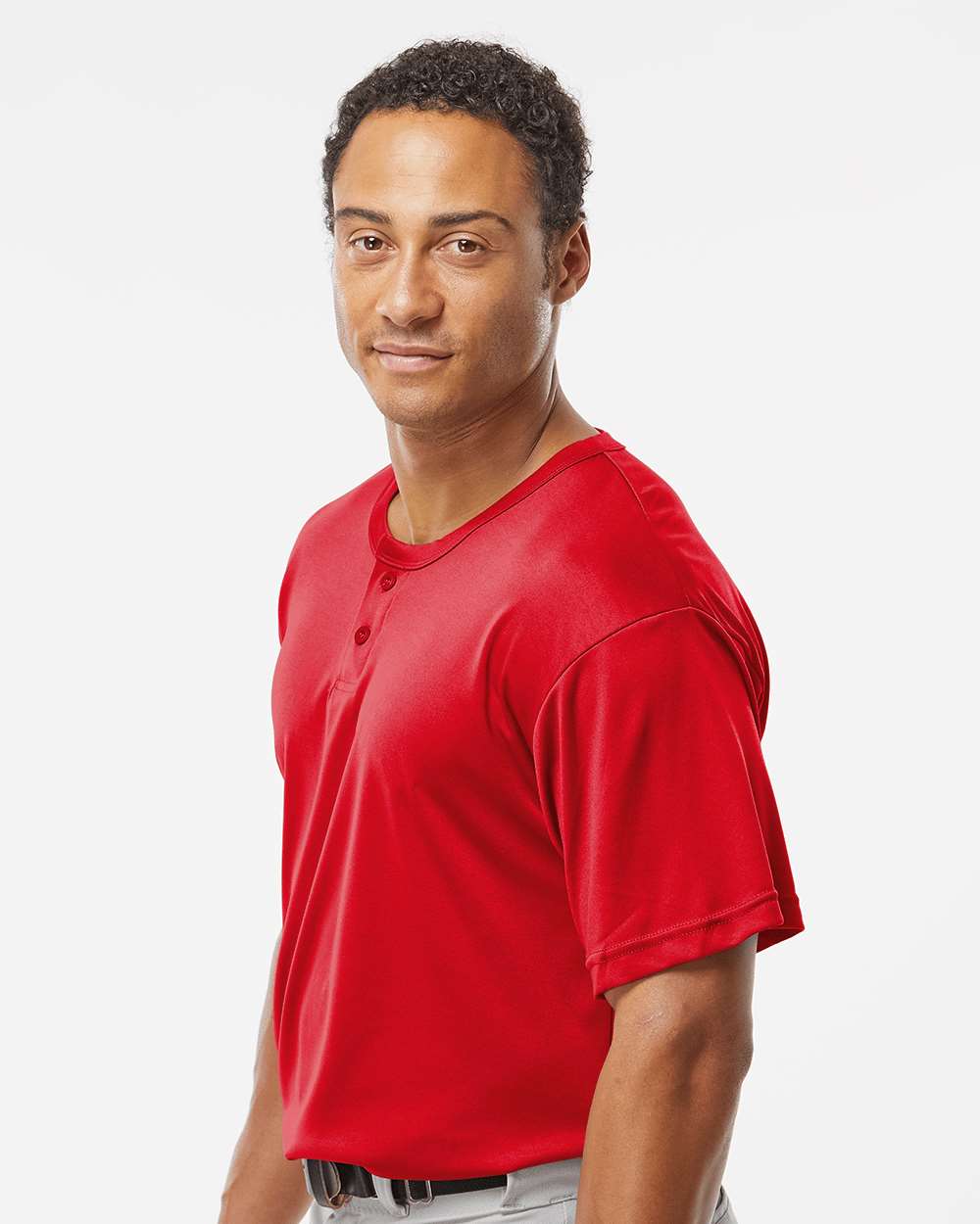 Men's B-Core Placket Jersey - OnModelSide - B03985703 - Red