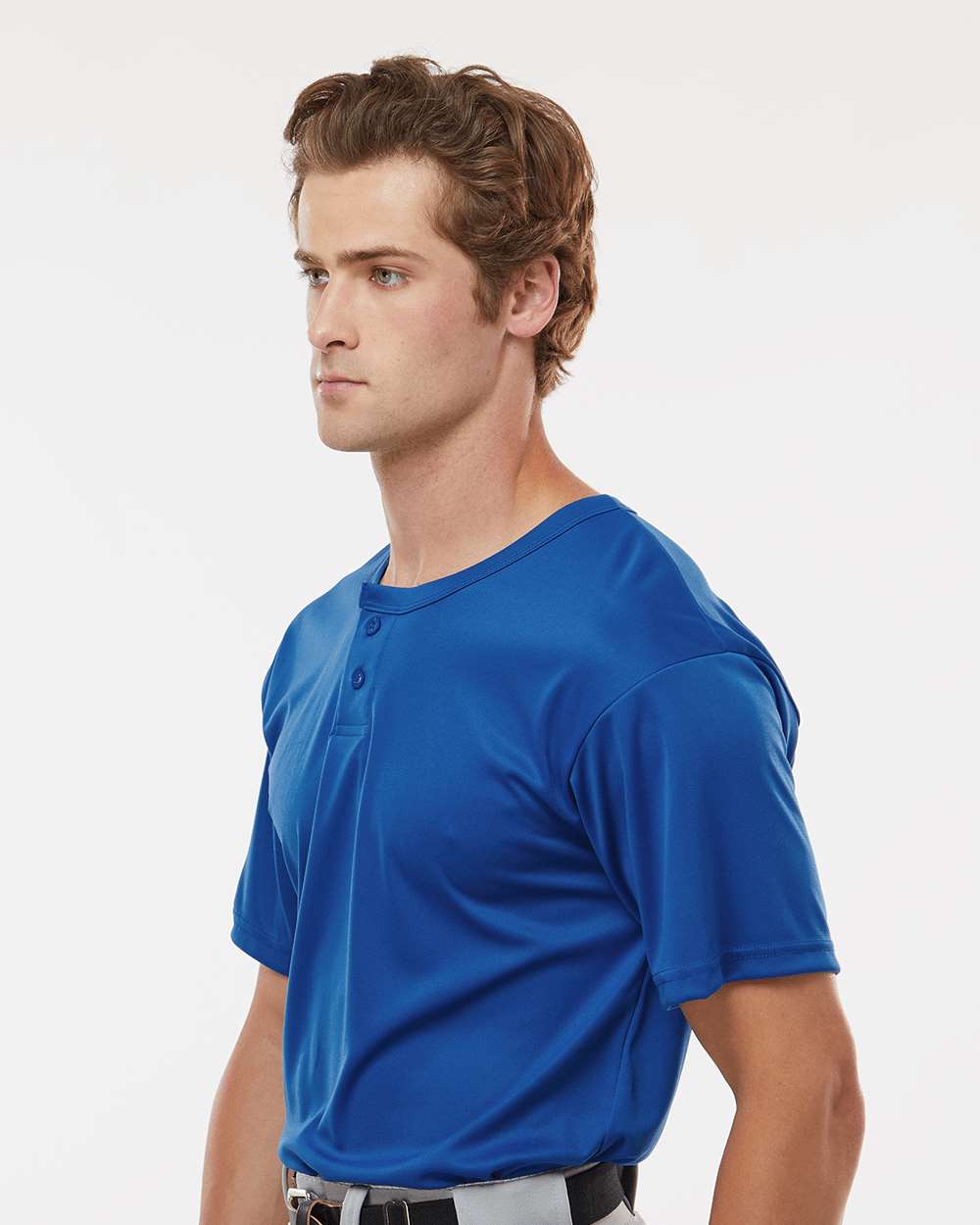 Men's B-Core Placket Jersey - OnModelSide - B03985753 - Royal