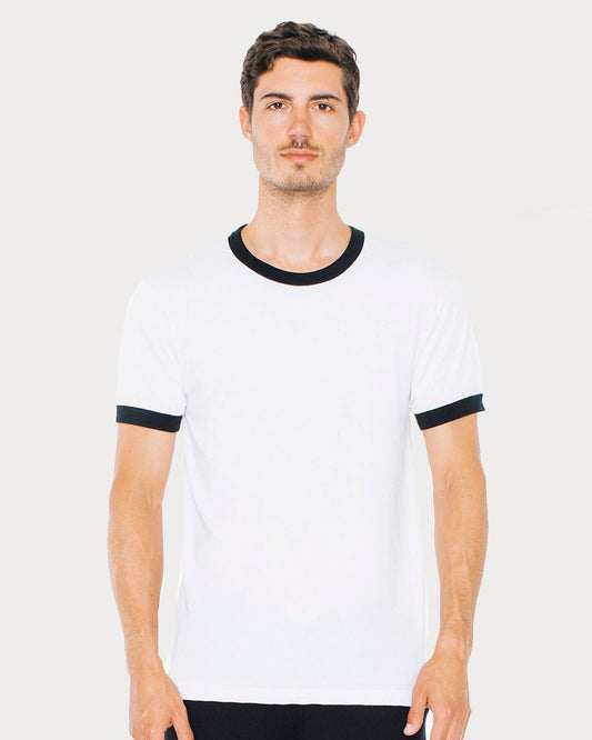 Unisex USA-Made 50/50 Ringer Tee - styleImage