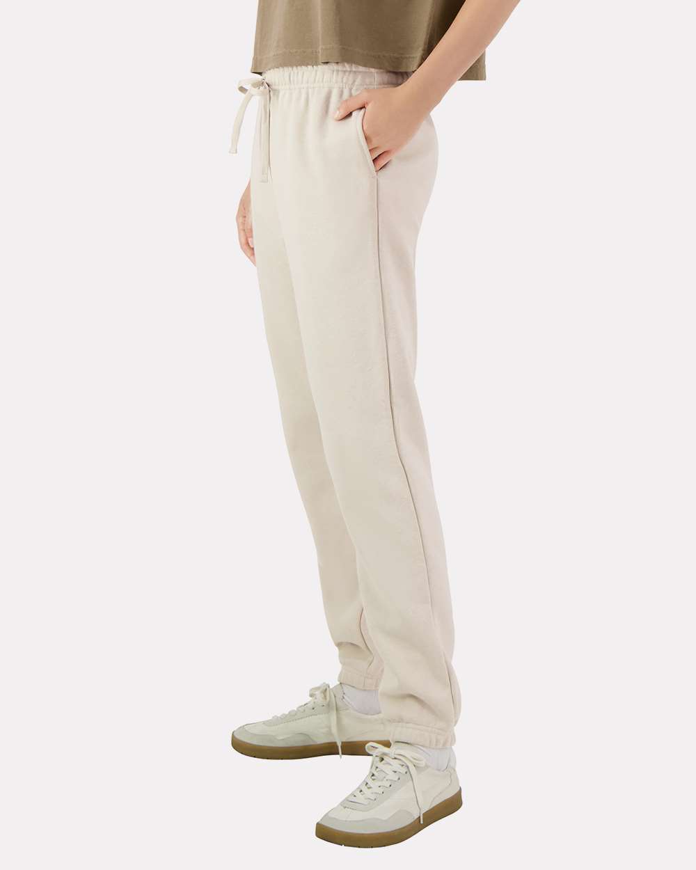 Unisex ReFlex Fleece Sweatpants - OnModelSide - B02927243 - Bone