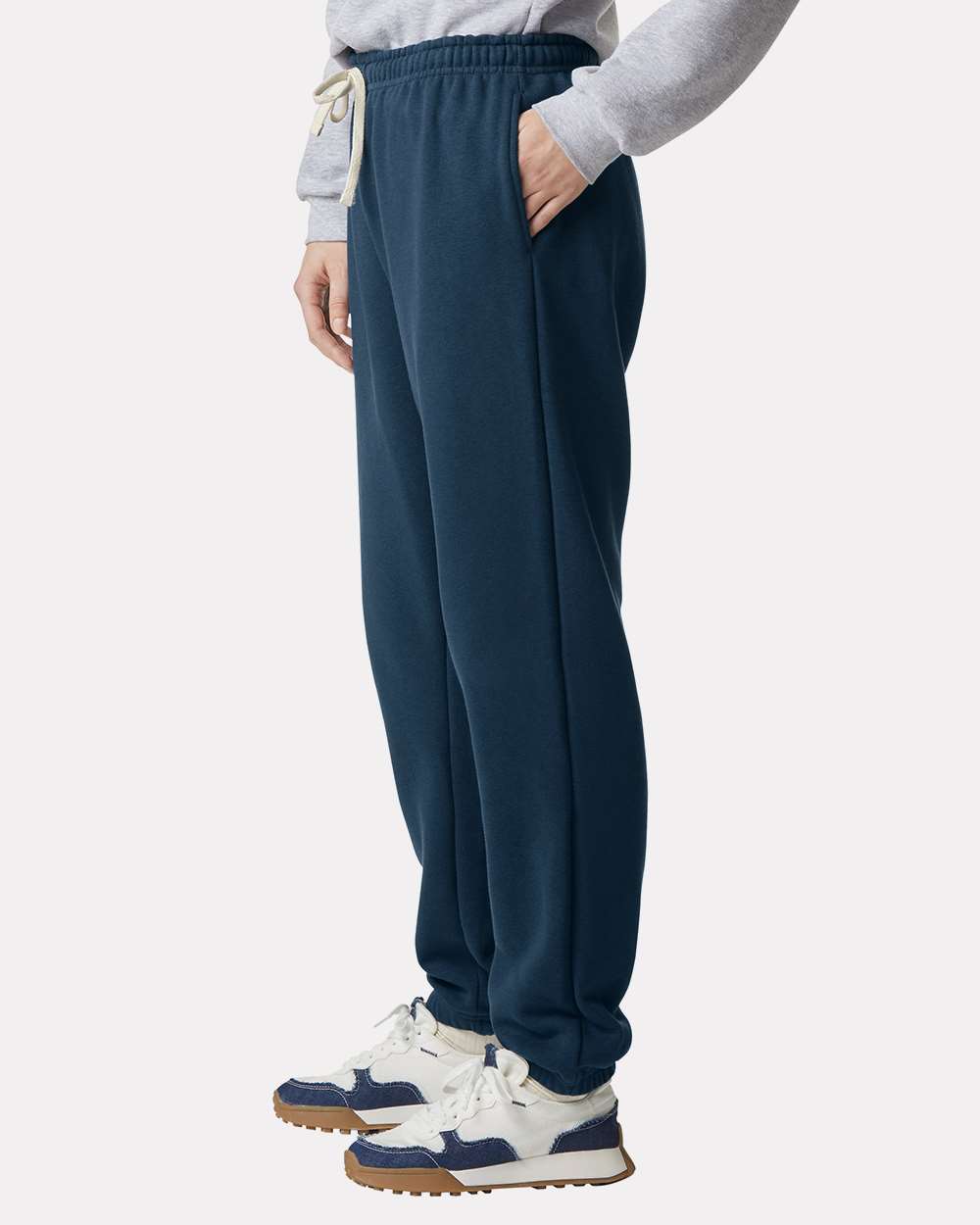 Unisex ReFlex Fleece Sweatpants - OnModelSide - B02927383 - Sea Blue