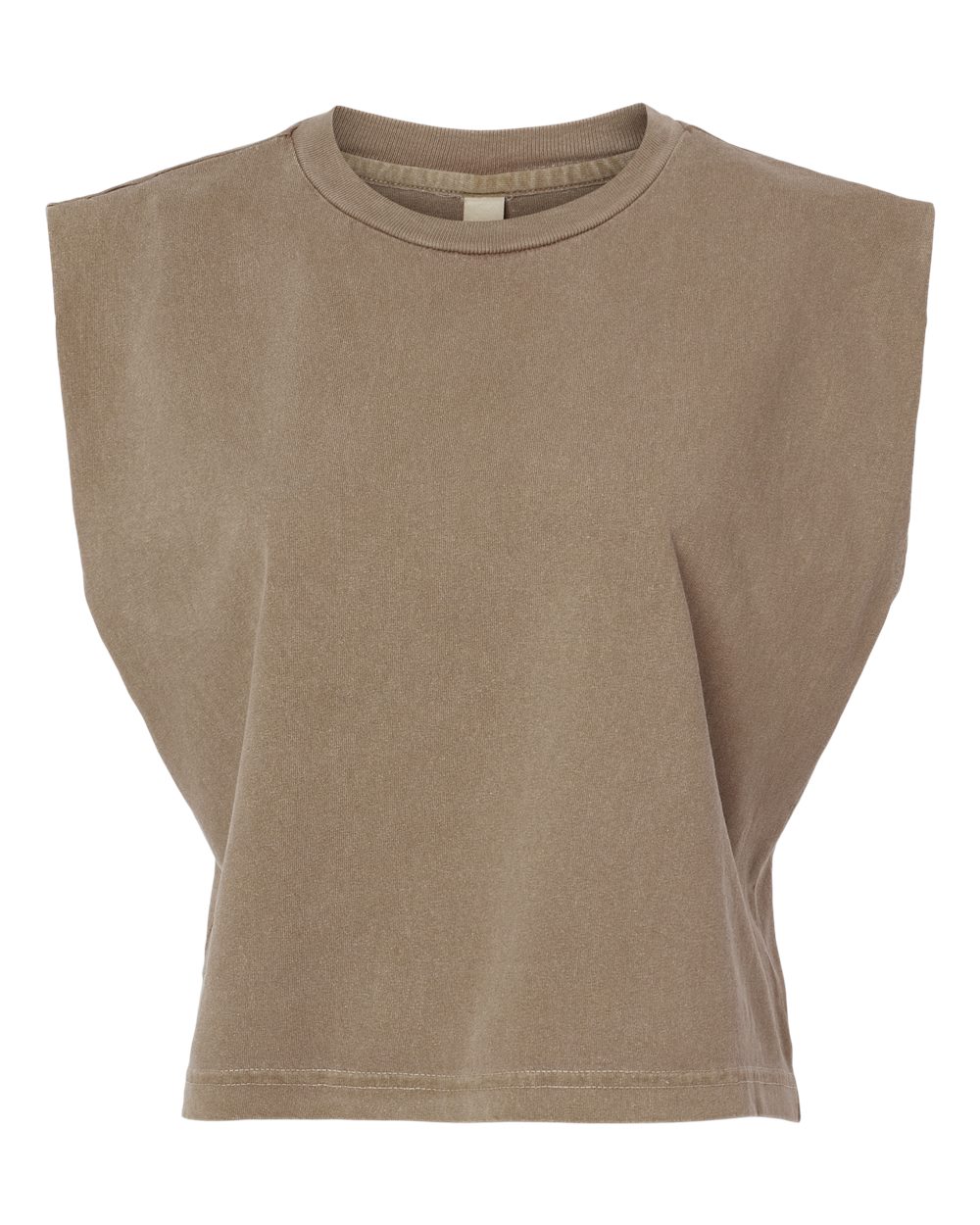 Women's Garment-Dyed Heavyweight Muscle Tee - Front - B03327023 - Faded Brown