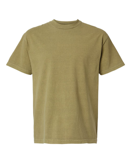 Garment-Dyed Heavyweight Cotton Tee - Front - B09827543 - Faded Army