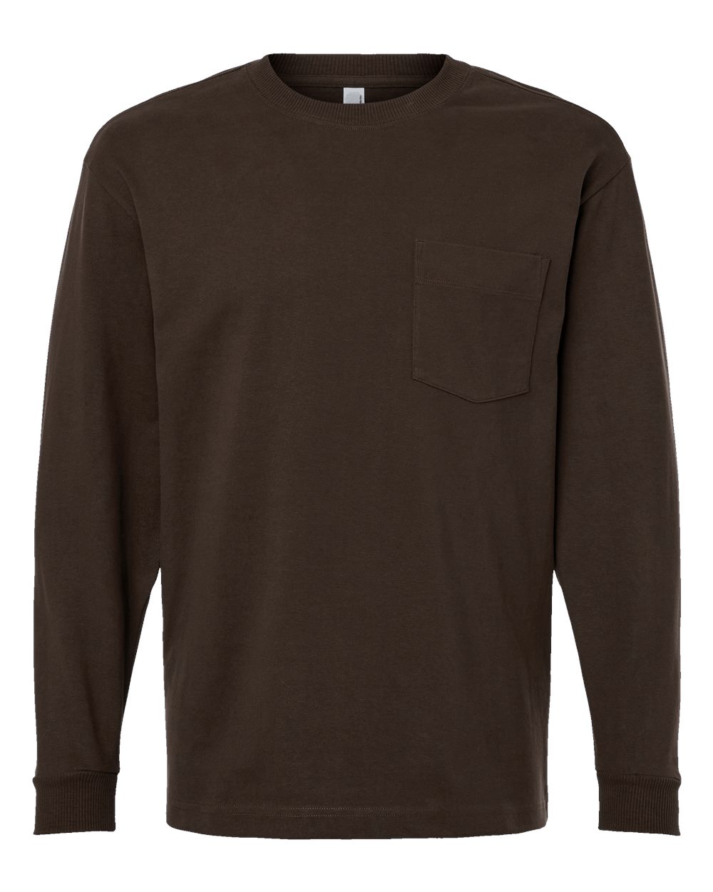 Super Heavyweight Long Sleeve Pocket Tee - Front - B03527603 - Brown
