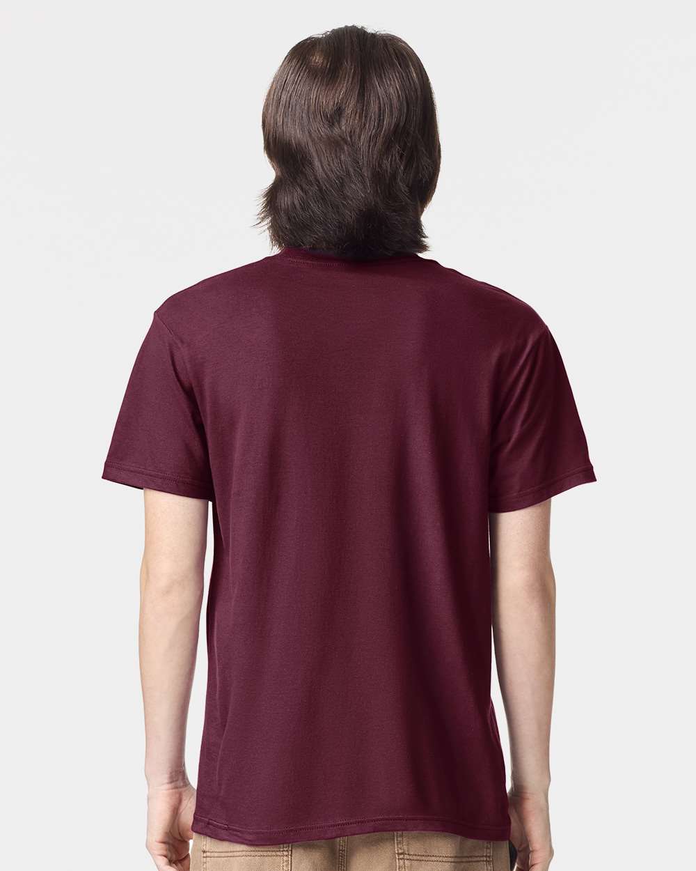 Fine Jersey Tee - OnModelBack - B00127283 - Burgundy