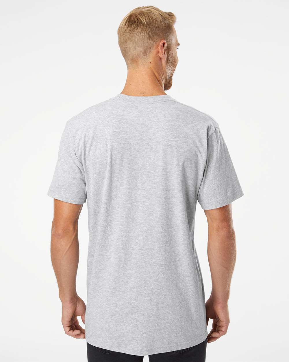 Fine Jersey Tee - OnModelBack - B00127582 - Heather Grey