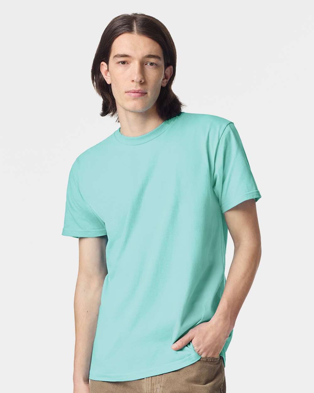 Fine Jersey Tee - OnModelFront - B00127073 - Celadon
