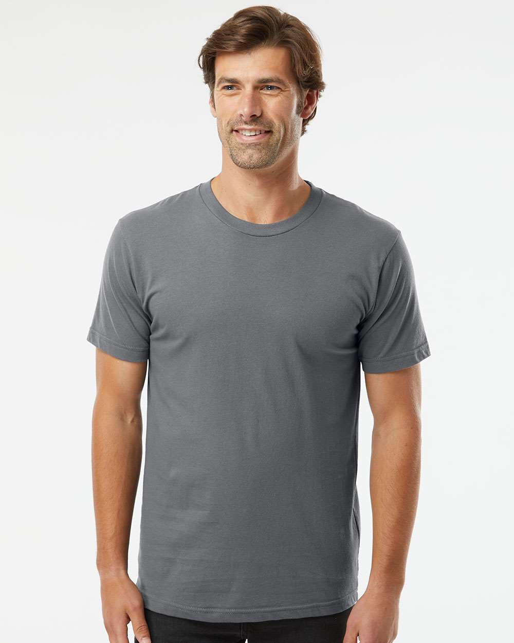 Fine Jersey Tee - OnModelFront - B00127092 - Asphalt