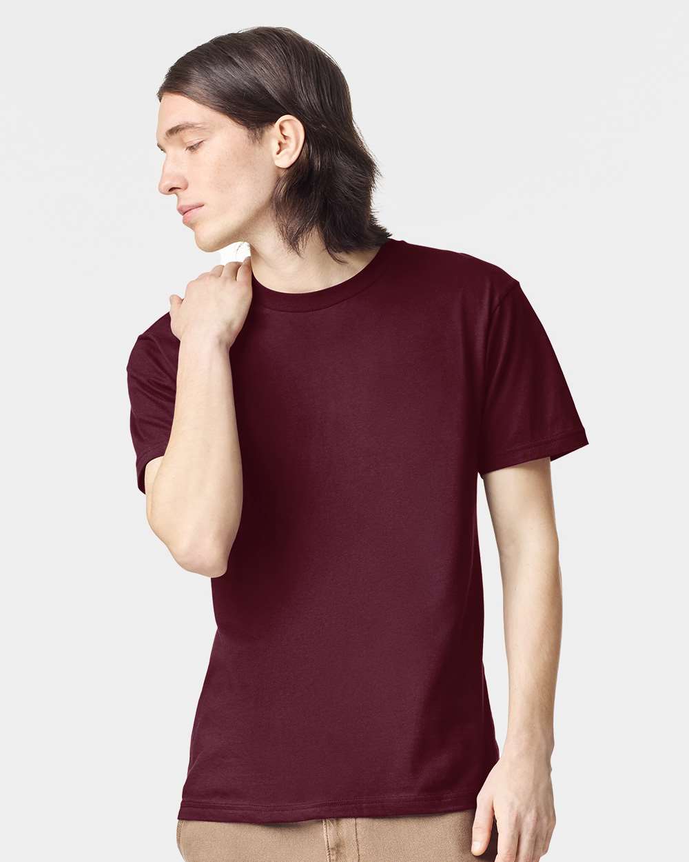 Fine Jersey Tee - OnModelFront - B00127283 - Burgundy