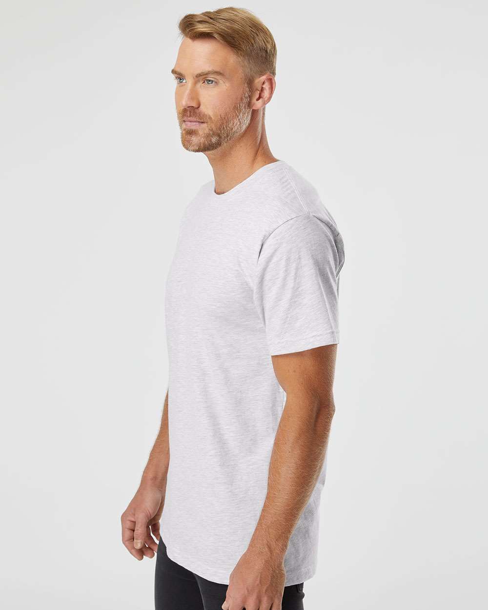 Fine Jersey Tee - OnModelSide - B00127022 - Ash Grey