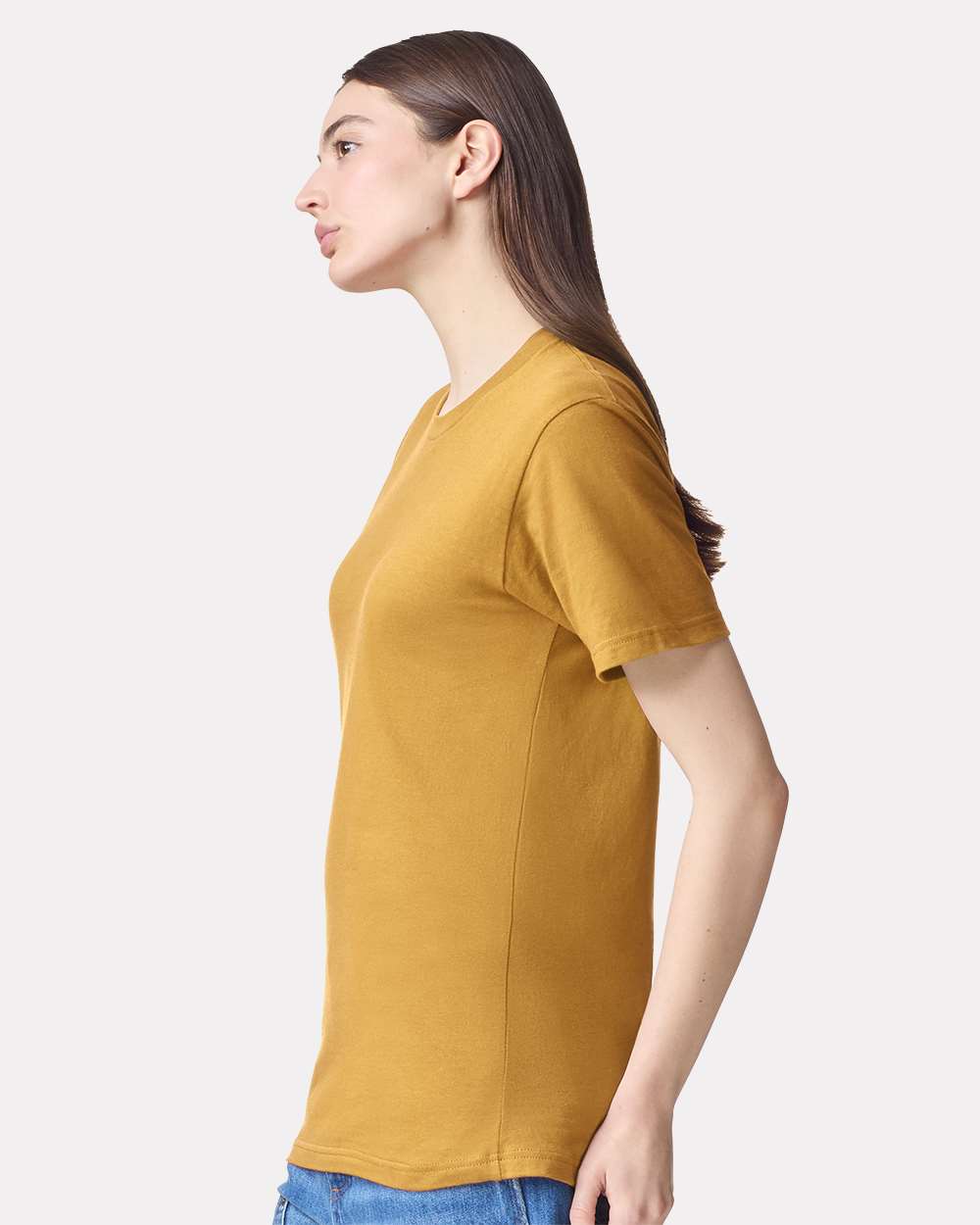 Fine Jersey Tee - OnModelSide - B00127293 - Mustard